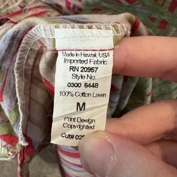 Tori Richard Hawaiian Shirt Men’s Medium Tropical Palm Print Made in Hawaii USA - Picture 8 of 9